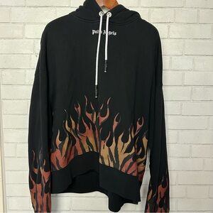 Palm Angels Men's Black Hoodie Oversized Sweatshirt Mens XXL 2XL